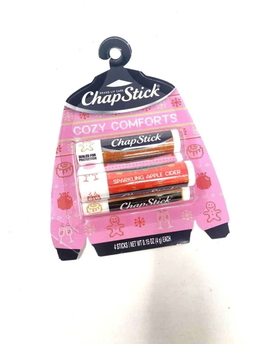 Chapstick Holiday Ugly Sweater Lip Balm Cozy Comforts 0.15oz/4ct Lip Balms